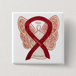 Chapa Cuadrada Meningitis Angel Awareness Ribbon Pins