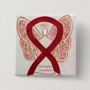 Chapa Cuadrada Meningitis Angel Awareness Ribbon Pins