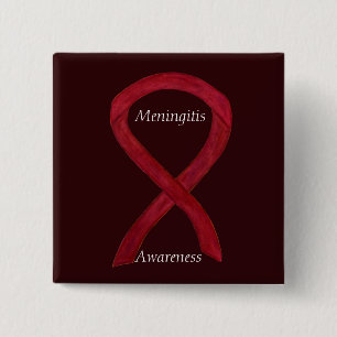 Chapa Cuadrada Meningitis Sensibilización Cinta Personalizado Pin
