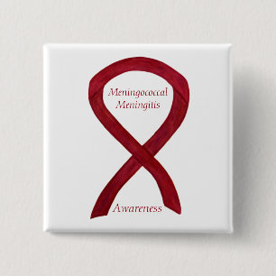 Chapa Cuadrada Meningococo Meningitis Awareness Ribbon Pins