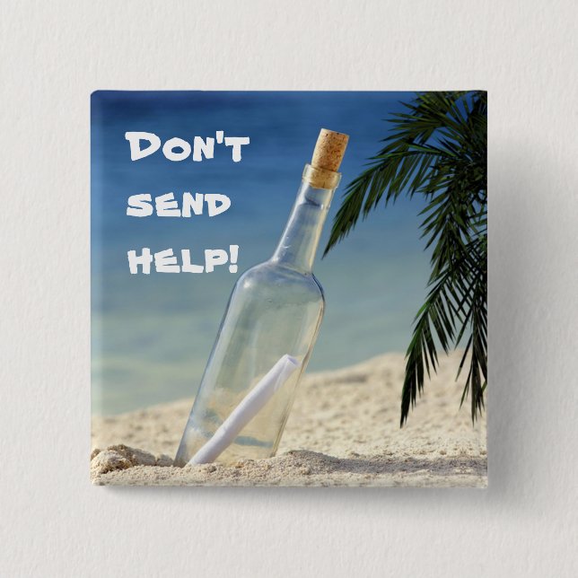 Chapa Cuadrada Mensaje en una botella 2 (Anverso)