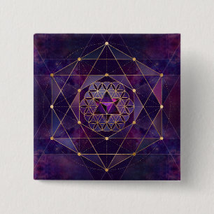 Chapa Cuadrada Merkabah en la flor de la vida - Geometría sagrada