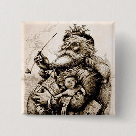 Chapa Cuadrada Merry Old Santa Claus