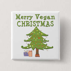 Chapa Cuadrada Merry Vegan Navidades