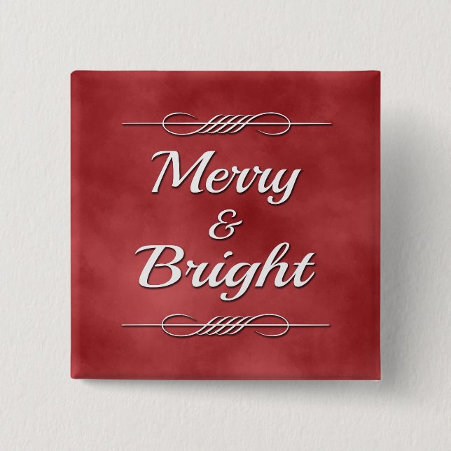 Chapa Cuadrada Merry y Bright (Anverso)