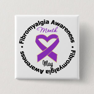 Chapa Cuadrada Mes de Conciencia sobre Fibromialgia
