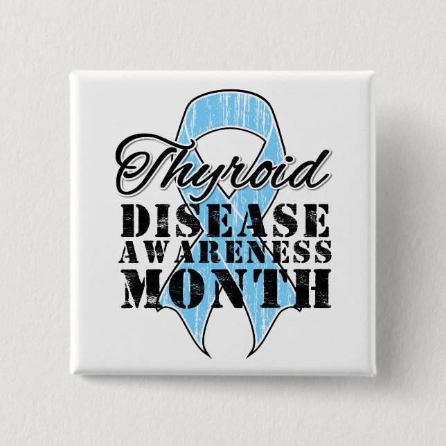 Chapa Cuadrada Mes de sensibilización sobre la enfermedad tiroide (Anverso)