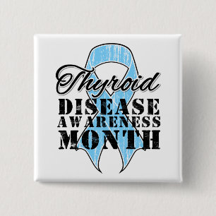 Chapa Cuadrada Mes de sensibilización sobre la enfermedad tiroide