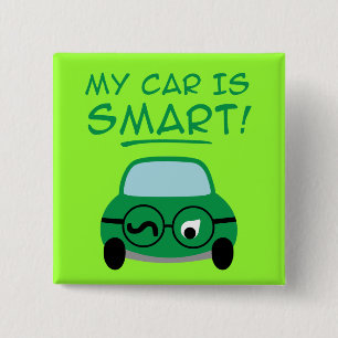 Chapa Cuadrada Mi coche es inteligente