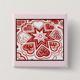 Chapa Cuadrada 'Mi corazón' alfiler cuadrado (blanco)