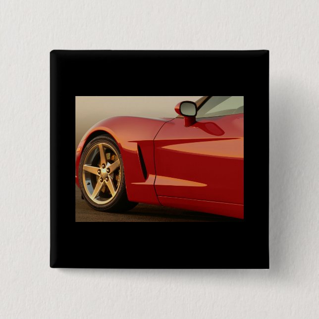 Chapa Cuadrada Mi Corvette rojo (Anverso)