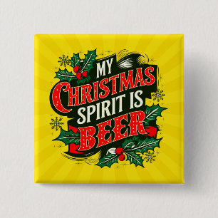 Chapa Cuadrada Mi espíritu navideño es cerveza-89379