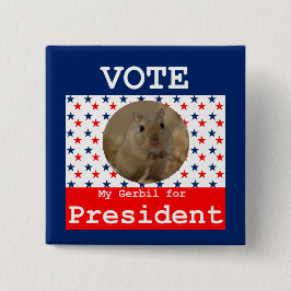 Chapa Cuadrada Mi Gerbil para el presidente Square Pin