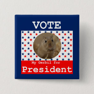 Chapa Cuadrada Mi Gerbil para el presidente Square Pin