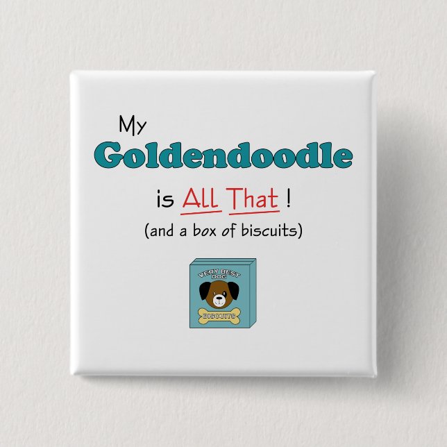Chapa Cuadrada ¡Mi Goldendoodle es todo el eso! (Anverso)
