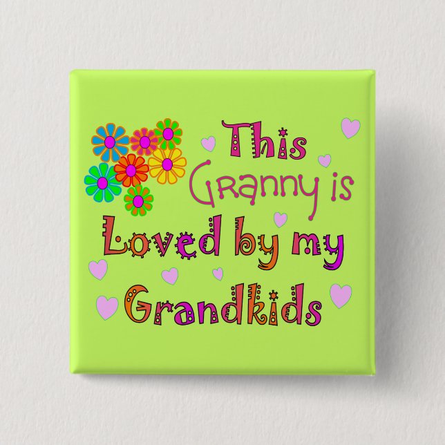 Chapa Cuadrada Mi Grandkis ama a esta abuelita (Anverso)