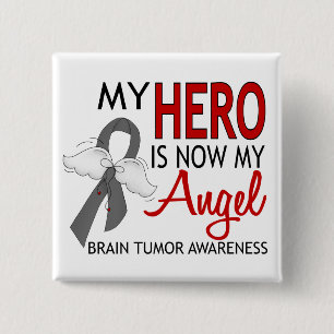 Chapa Cuadrada Mi héroe es mi tumor cerebral del ángel