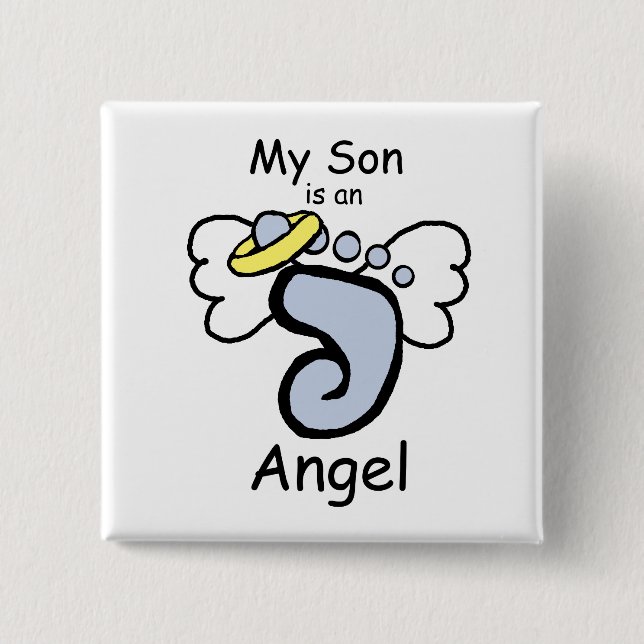 Chapa Cuadrada Mi hijo es un Pin del ángel (Anverso)