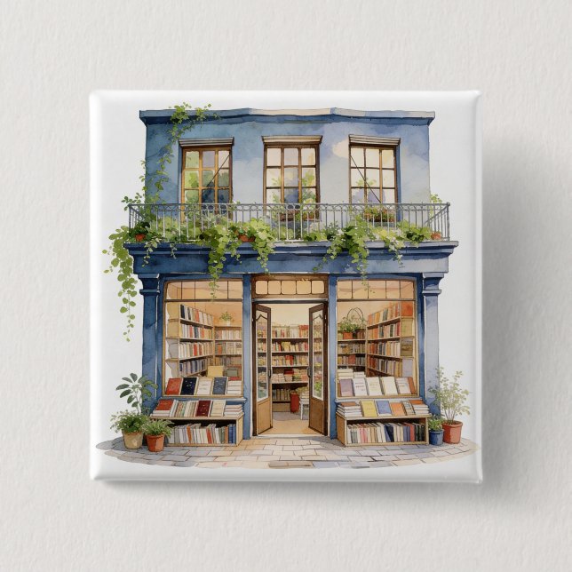 Chapa Cuadrada Mi librería  (Anverso)