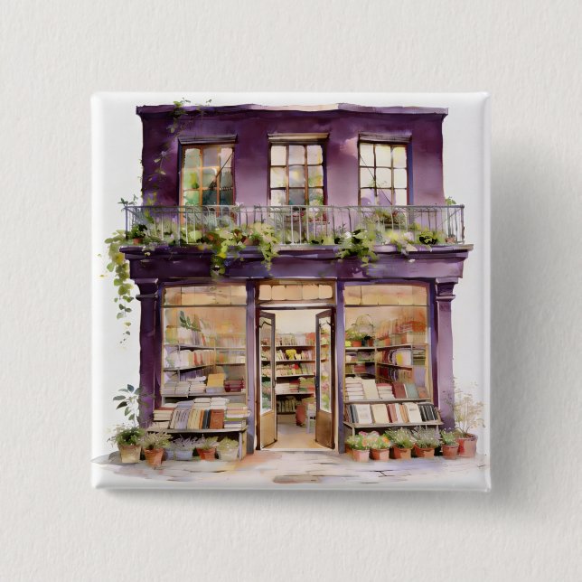 Chapa Cuadrada Mi librería (Anverso)