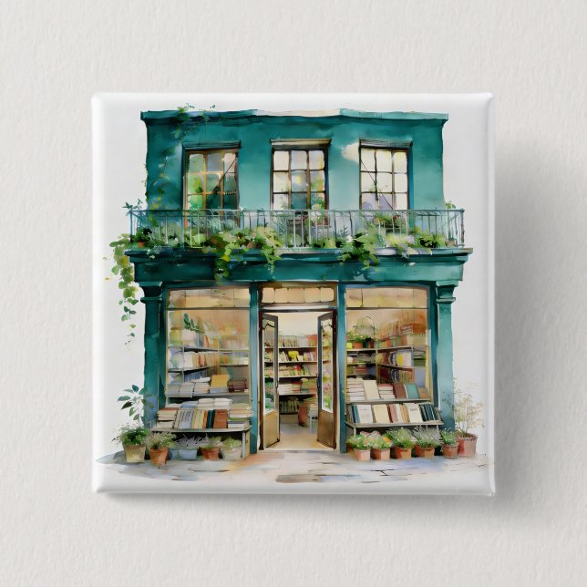 Chapa Cuadrada Mi librería  (Anverso)