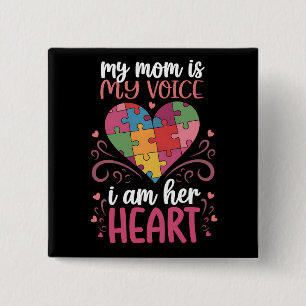 Chapa Cuadrada Mi Mamá Es Mi Voz Autismo Conciencia Autista
