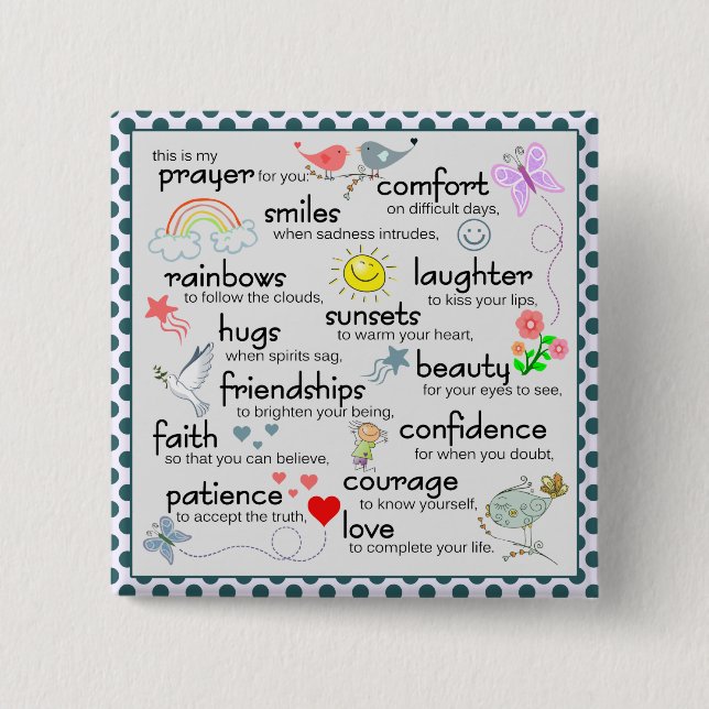 Chapa Cuadrada Mi Oración Por Ti (Anverso)