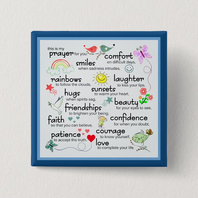 Chapa Cuadrada Mi Oración Por Ti Bendiciones (Anverso)