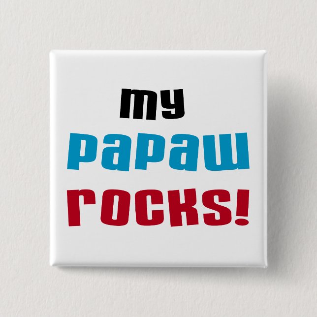 Chapa Cuadrada Mi Papaw oscila las camisetas y los regalos (Anverso)