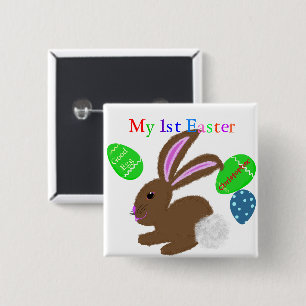 Chapa Cuadrada Mi primer conejo de Pascua bebé NAME