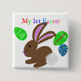 Chapa Cuadrada Mi primer conejo de Pascua bebé NAME
