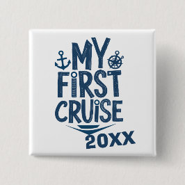 Chapa Cuadrada Mi primer crucero Personalizado