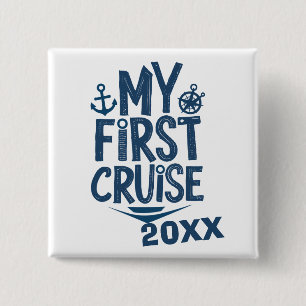 Chapa Cuadrada Mi primer crucero Personalizado