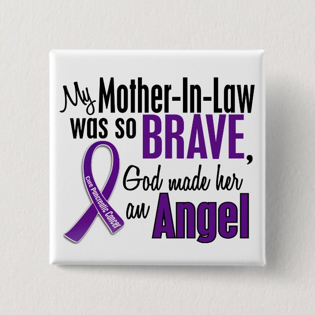 Chapa Cuadrada Mi suegra es un cáncer pancreático del ángel (Anverso)