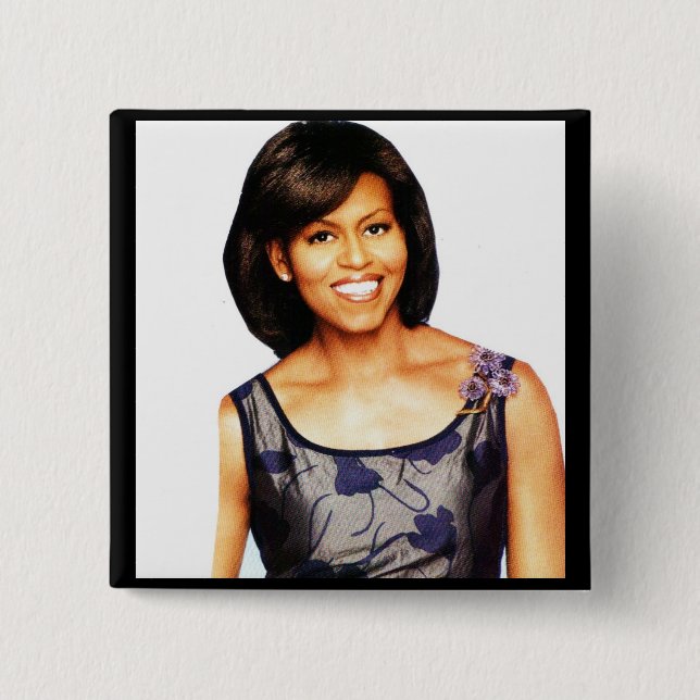 CHAPA CUADRADA MICHELLE OBAMA (Anverso)