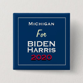Chapa Cuadrada Michigan para BIDEN HARRIS 2020 Square