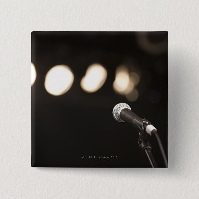 Chapa Cuadrada Micrófono y proyectores (Anverso)