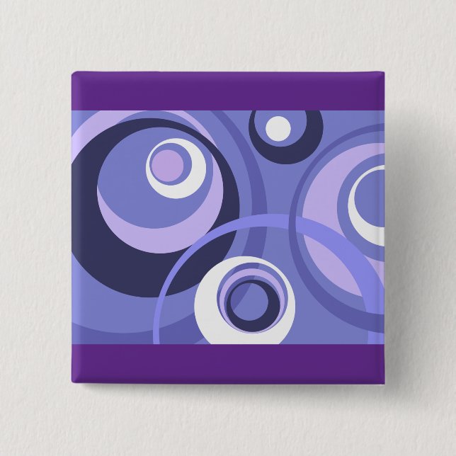 Chapa Cuadrada Mid-Century Geometric Purple Circles Abstract (Anverso)