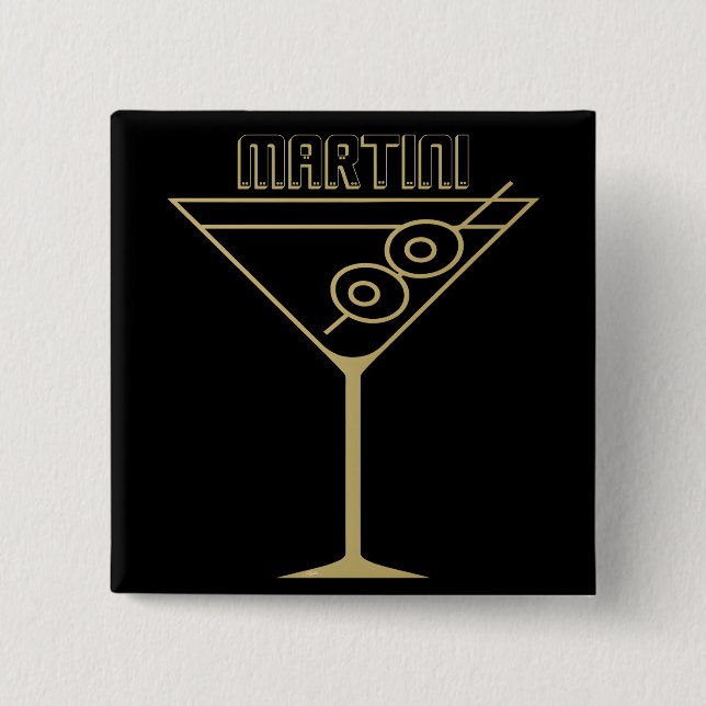 Chapa Cuadrada Mid Century Modern Gold 2 Olive Martini (Anverso)