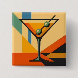 Chapa Cuadrada Mid Century Modern Sunrise Bauhaus Martini