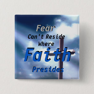 Chapa Cuadrada Miedo cristiano contra el Pin de la fe