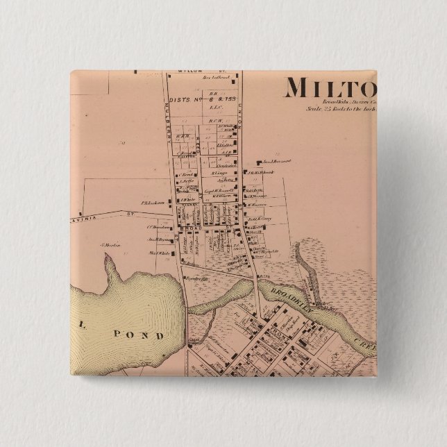 Chapa Cuadrada Milton Delaware (Anverso)