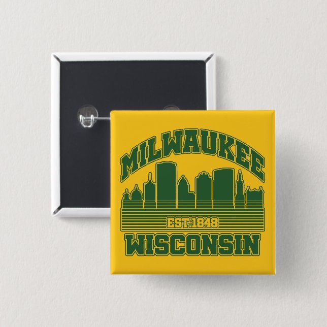 Chapa Cuadrada Milwaukee, Wisconsin (Anverso y reverso)