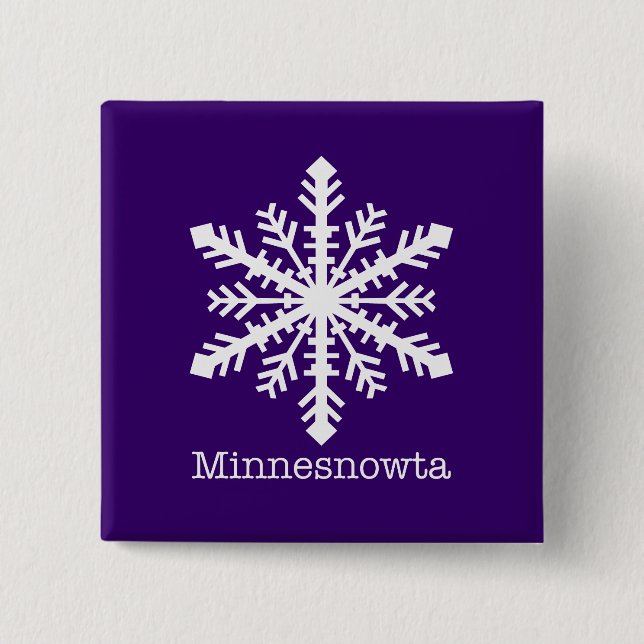 Chapa Cuadrada Minnesnowta Snowflake (Anverso)