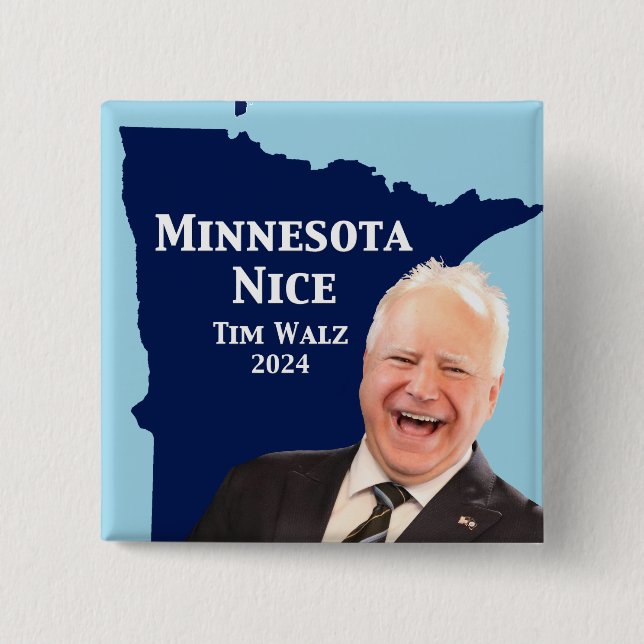 Chapa Cuadrada Minnesota Nice Tim Walz (Anverso)