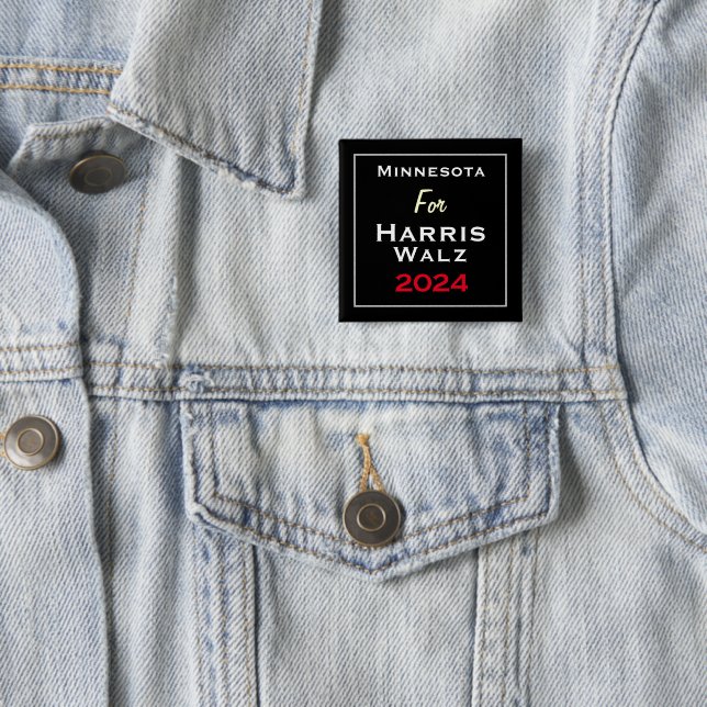 Chapa Cuadrada Minnesota para HARRIS WALZ 2024 Square (In situ)