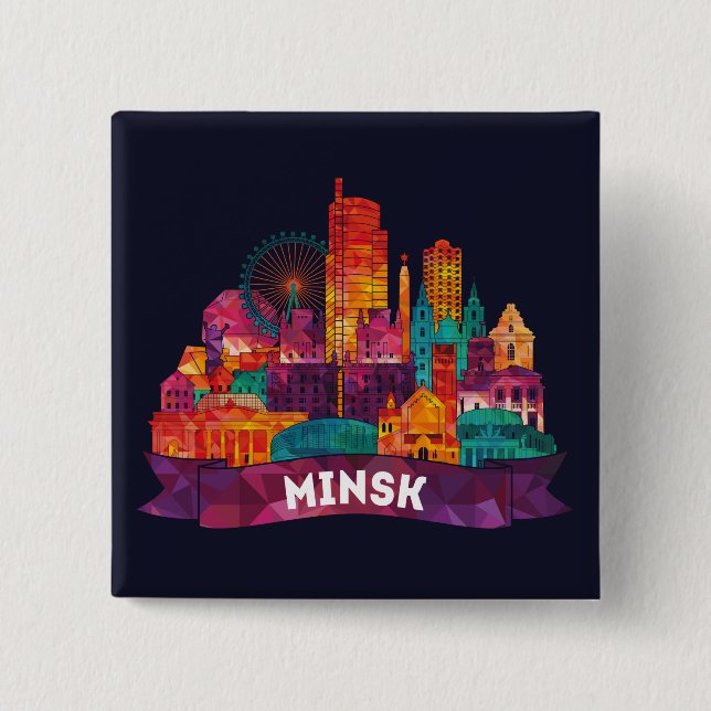 Chapa Cuadrada Minsk - viaje a las señales famosas (Anverso)