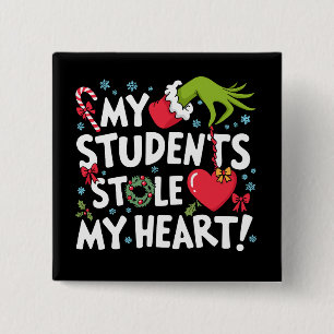 Chapa Cuadrada Mis alumnos me robaron el corazón Navidad Xmas Pro