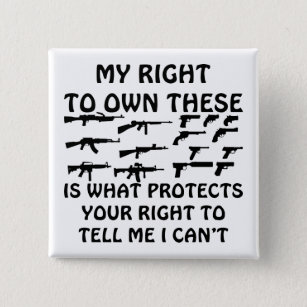 Chapa Cuadrada Mis derechos de las armas protegen sus derechos de
