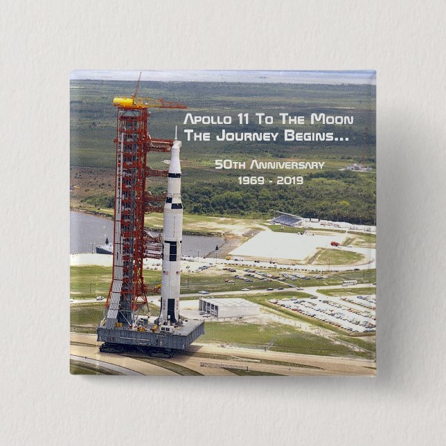 Chapa Cuadrada Misión Apolo 11 al Aniversario de la Luna (Anverso)